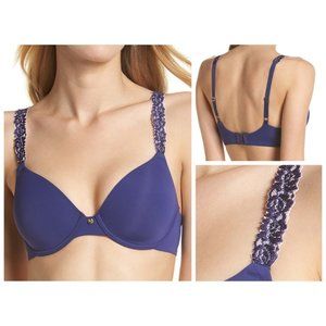 NATORI Rose Dream Custom Coverage Underwire T-Shirt Bra #731080 Purple 32D NEW